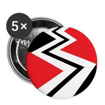 Zickzack Rennstrecke Grafik - Buttons groß 56 mm (5er Pack) - Weiß - Vorne