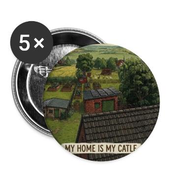 Heimat am Hof Ländliche Idylle - Buttons groß 56 mm (5er Pack) - Weiß - Vorne
