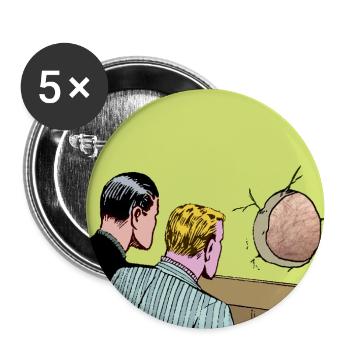 Loch in der Wand - Buttons groß 56 mm (5er Pack) - Weiß - Vorne