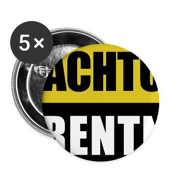 Achtung Rentner 2026 | Pension | Ruhestand - Buttons groß 56 mm (5er Pack) - Weiß - Vorne