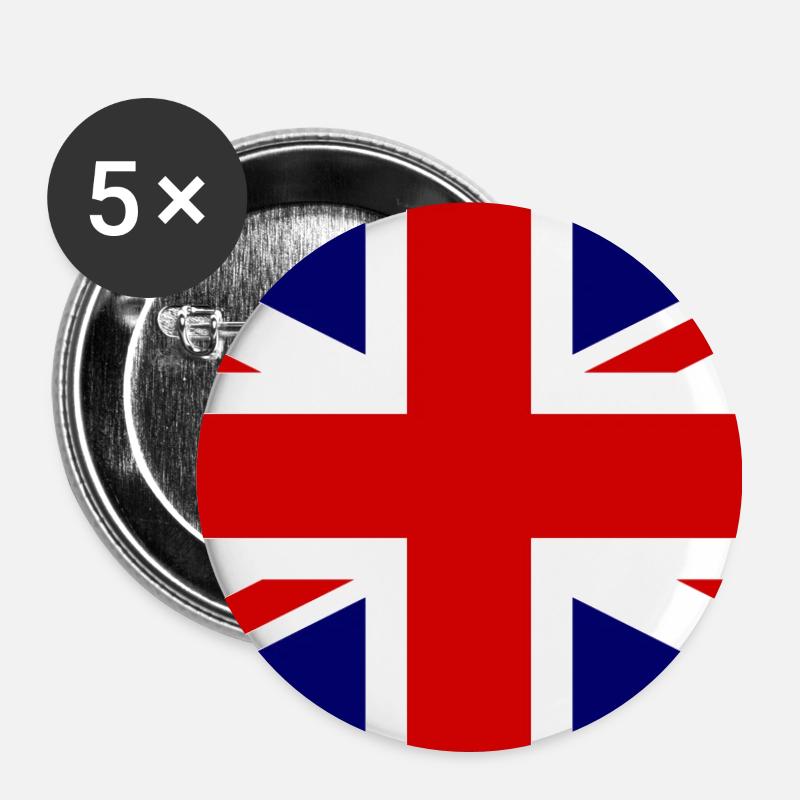 Union Jack Flag – Pop Art Style - Buttons large 2.2''/56 mm (5-pack) - white