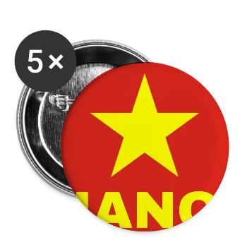 Hanoi Stadt in vietnamesischer Flagge - Buttons groß 56 mm (5er Pack) - Weiß - Vorne