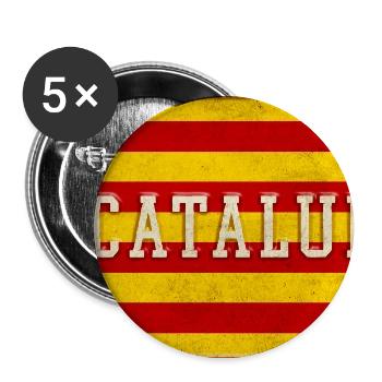 Katalonien Vintage Schild - Buttons groß 56 mm (5er Pack) - Weiß - Vorne