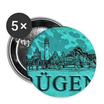 Rügen Vintage Sign - Buttons large 2.2''/56 mm (5-pack) - white - Front