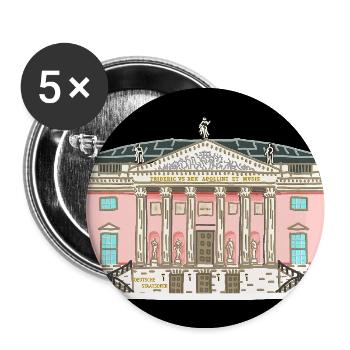 Berlin, Oper unter den Linden, Zeichnung - Buttons groß 56 mm (5er Pack) - Weiß - Vorne