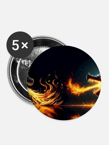 Hitze des Gefechts - Buttons groß 56 mm (5er Pack) - Weiß