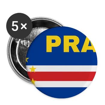 Praia in Cabo Verde Flag - Buttons large 2.2''/56 mm (5-pack) - white - Front