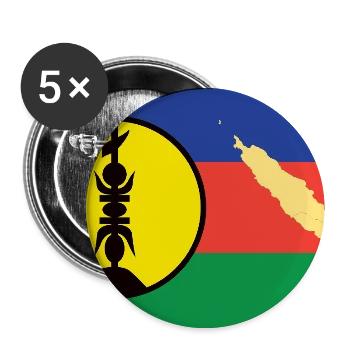 Neukaledonien-Kanaky-Rückenpfeil - Buttons groß 56 mm (5er Pack) - Weiß - Vorne