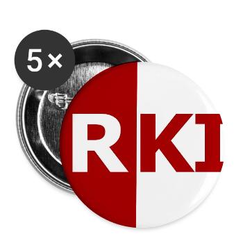 Türkei Blockwortmarke Rot-Weiß - Buttons groß 56 mm (5er Pack) - Weiß - Vorne
