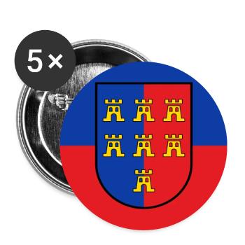 Siebenbürger-Wappen auf blaurotem Grund - Buttons groß 56 mm (5er Pack) - Weiß - Vorne