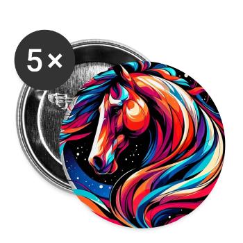 Horse - Buttons large 2.2''/56 mm (5-pack) - white - Front