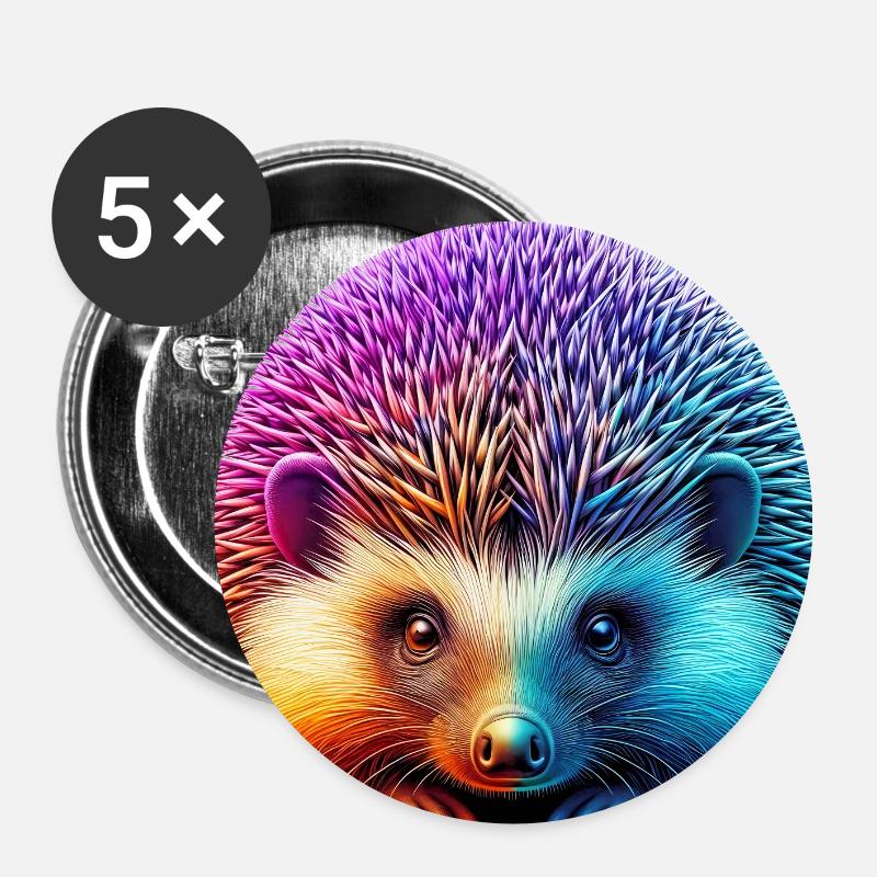 Igel - Buttons groß 56 mm (5er Pack) - Weiß