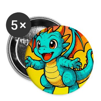 dragon - Buttons large 2.2''/56 mm (5-pack) - white - Front