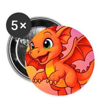 dragon - Buttons large 2.2''/56 mm (5-pack) - white - Front