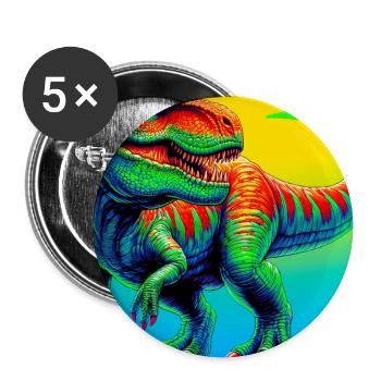 dinosaur - Buttons large 2.2''/56 mm (5-pack) - white - Front