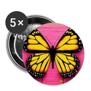 butterfly - Buttons large 2.2''/56 mm (5-pack) - white - Front