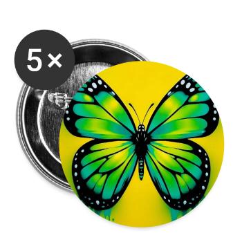 Schmetterling - Buttons groß 56 mm (5er Pack) - Weiß - Vorne