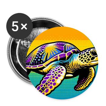 turtle - Buttons large 2.2''/56 mm (5-pack) - white - Front