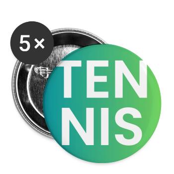 Tennis Gradient Typography - Buttons large 2.2''/56 mm (5-pack) - white - Front