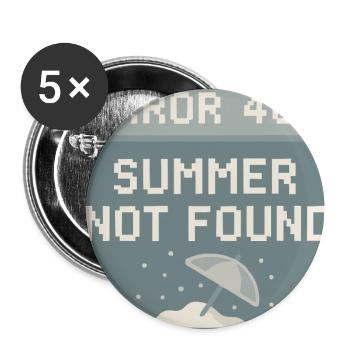 404 – Summer not found - Buttons large 2.2''/56 mm (5-pack) - white - Front
