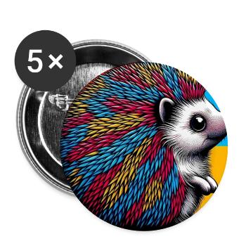 hedgehog - Buttons large 2.2''/56 mm (5-pack) - white - Front