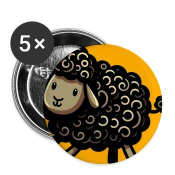 Black Sheep - Buttons large 2.2''/56 mm (5-pack) - white - Front