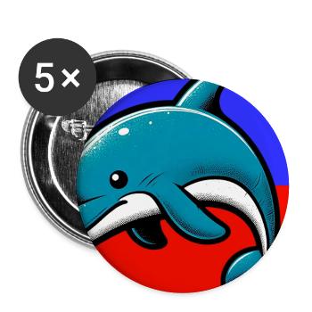 dolphin - Buttons large 2.2''/56 mm (5-pack) - white - Front
