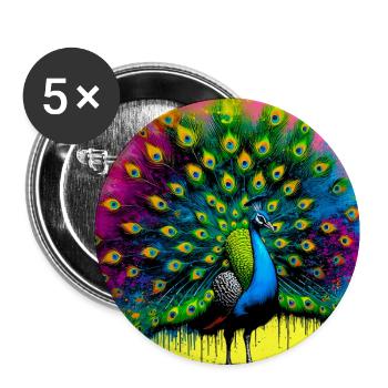 peacock - Buttons large 2.2''/56 mm (5-pack) - white - Front
