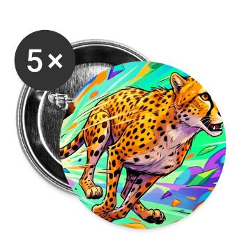 Gepard - Buttons groß 56 mm (5er Pack) - Weiß - Vorne