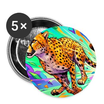 cheetah - Buttons large 2.2''/56 mm (5-pack) - white - Front