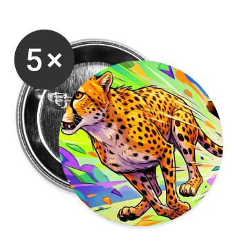 cheetah - Buttons large 2.2''/56 mm (5-pack) - white - Front