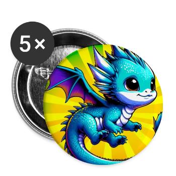dragon - Buttons large 2.2''/56 mm (5-pack) - white - Front