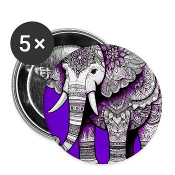 elephant - Buttons large 2.2''/56 mm (5-pack) - white - Front