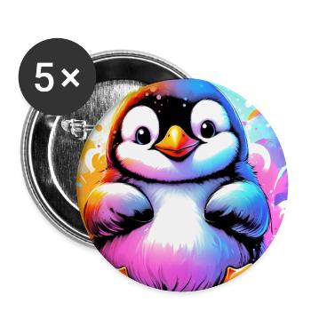 penguin - Buttons large 2.2''/56 mm (5-pack) - white - Front