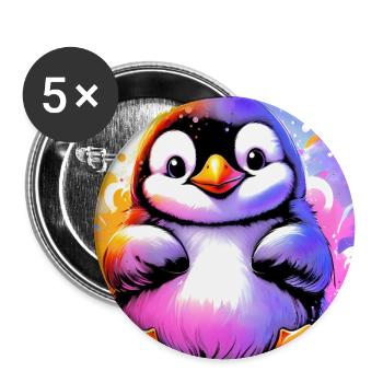 penguin - Buttons large 2.2''/56 mm (5-pack) - white - Front