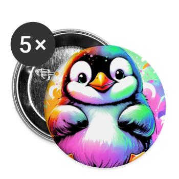 penguin - Buttons large 2.2''/56 mm (5-pack) - white - Front