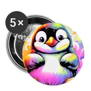 penguin - Buttons large 2.2''/56 mm (5-pack) - white - Front