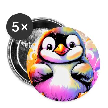 penguin - Buttons large 2.2''/56 mm (5-pack) - white - Front