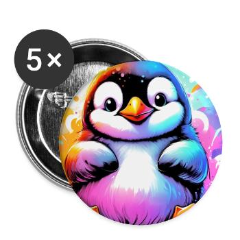 penguin - Buttons large 2.2''/56 mm (5-pack) - white - Front