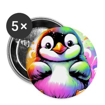 penguin - Buttons large 2.2''/56 mm (5-pack) - white - Front