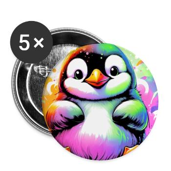 penguin - Buttons large 2.2''/56 mm (5-pack) - white - Front