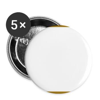 Eckiger Rahmen Gold - Wunschtext Selbst Gestalten - Buttons groß 56 mm (5er Pack) - Weiß - Vorne