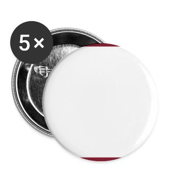 Eckiger Rahmen Bordeaux - Eigener Text Design - Buttons groß 56 mm (5er Pack) - Weiß - Vorne