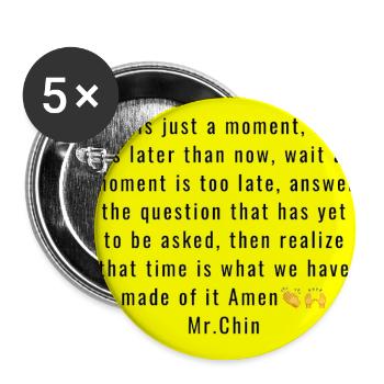 Time as art typography yellow - Buttons large 2.2''/56 mm (5-pack) - white - Front