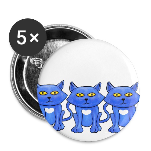 Blue Cat - Buttons large 2.2''/56 mm (5-pack)