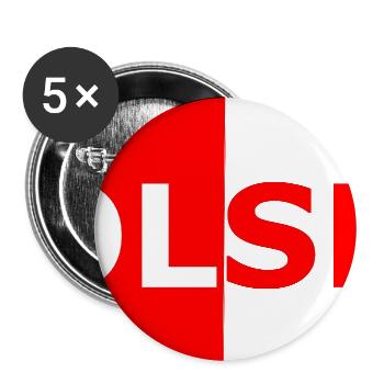 Polska Farbblock Flaggendesign - Buttons groß 56 mm (5er Pack) - Weiß - Vorne