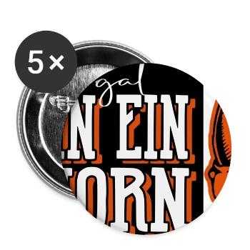 Einhorn unicorn lustig dub nas horn - Buttons groß 56 mm (5er Pack) - Weiß - Vorne