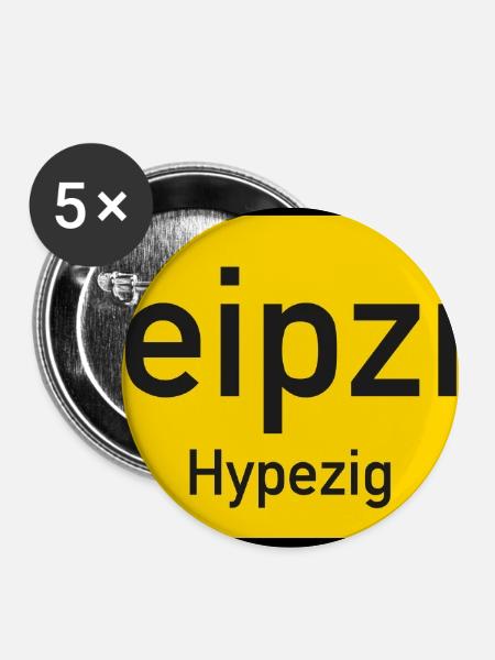 Leipzig Ortsname Deutschland - Buttons groß 56 mm (5er Pack) - Weiß