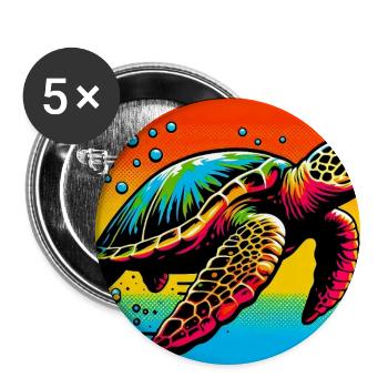turtle - Buttons large 2.2''/56 mm (5-pack) - white - Front