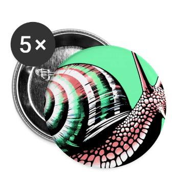 Schnecke - Buttons groß 56 mm (5er Pack) - Weiß - Vorne